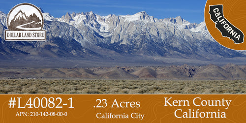 #L40082-1 .23 Acre Residential lot in California City, Kern County, CA $7,999.00 ($100.33/Month)