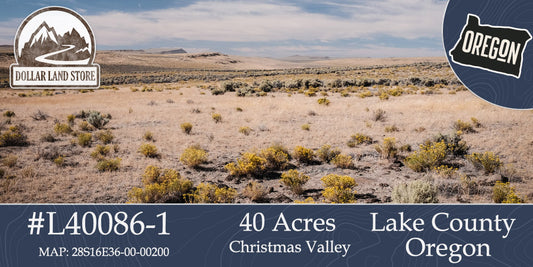 #L40086-1 40.2 Rural Acres in Oregon’s “Outback,” Lake County OR $34,999.00 ($434.24/Month)