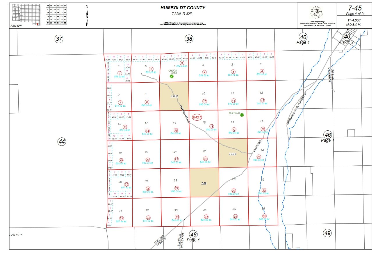 L10946-1 653.28 Acres Surrounded by BLM in Humboldt County, Nevada $249,000.00 ($2120.46/Month)