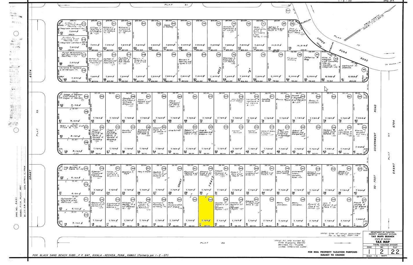 Dollar Land Store Cheap Land Black Sand Subdivision Plat Map L03677-1