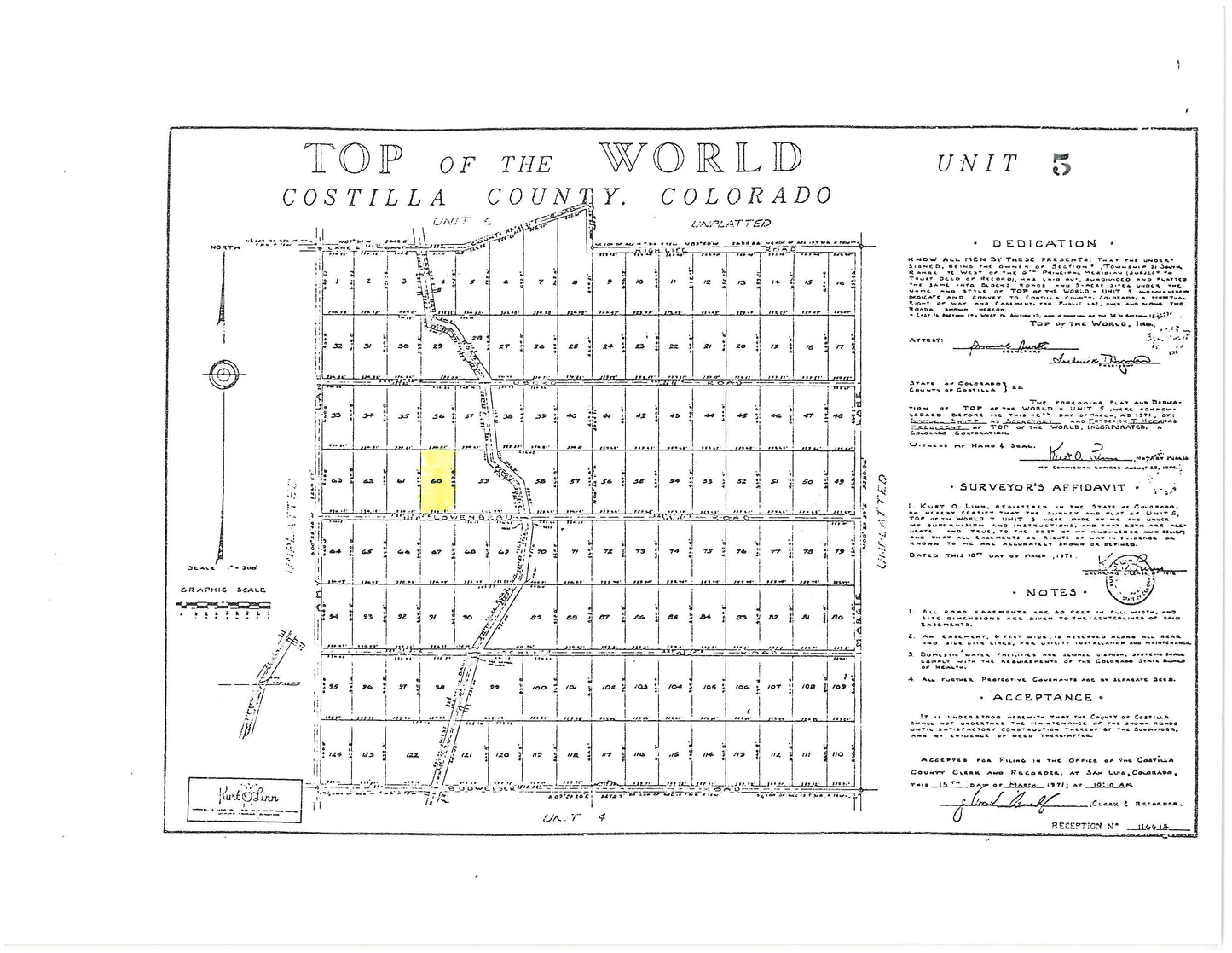 #L04204-1 5 Rural Acres in the Top of the World Subdivision in Southern Colorado $9,995.00 ($124.62/Month)