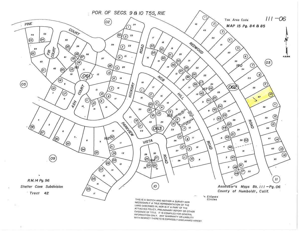 #L05822-1 Wooded Shelter Cove Lot with Dense, Mature Trees, Humboldt County CA $9,900.00 ($149.07/Month)