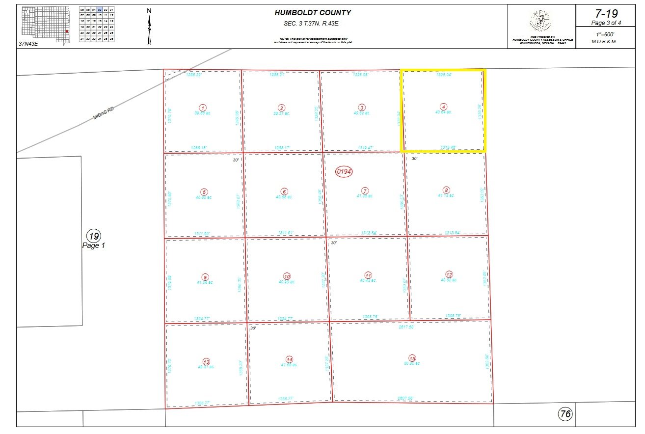 #L06472-1 40 Acres in Humboldt County, NV $20,799.00 ($230.93/Month)