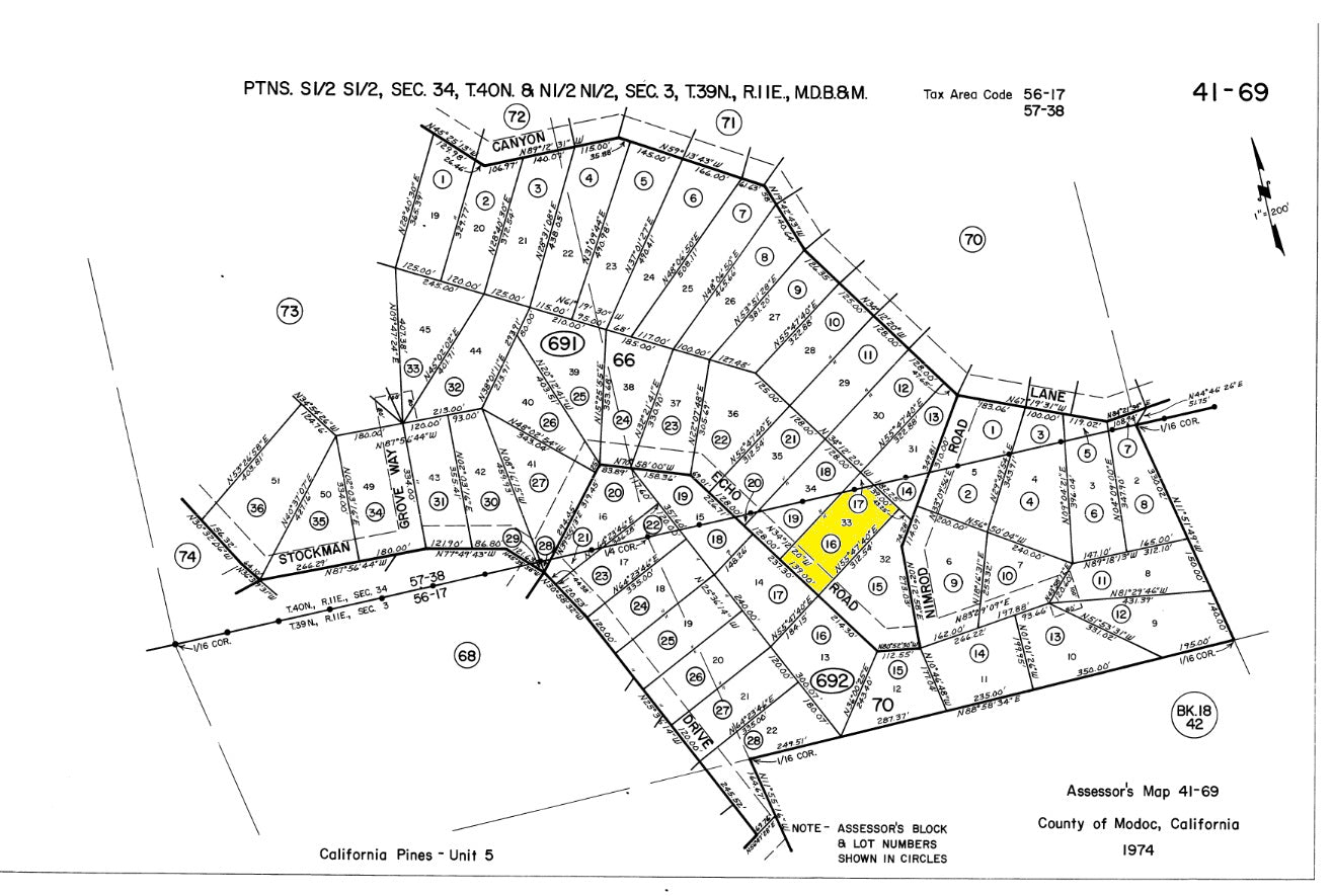 #L10936-1 1 Acre in California Pines, Modoc CA $6,299.00 ($118.32/Month)