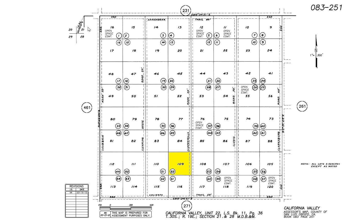 #L11698-1 2.62 Acres California Valley VRL, San Luis Obispo County California $10,500.00 ($132.24/Month)