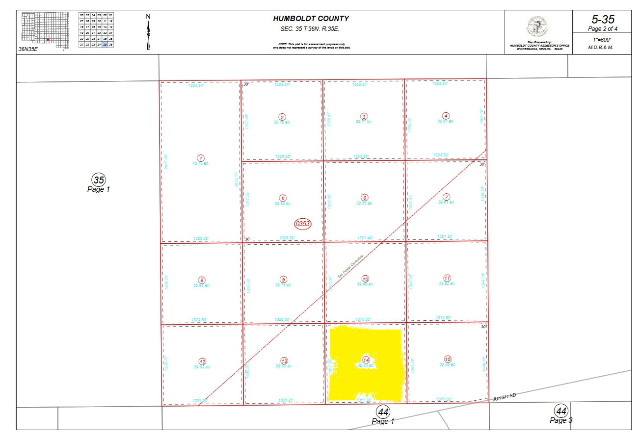 #L207369-1 39.43 Acres in Humboldt County, NV $29,499.00 ($317.42/Month)
