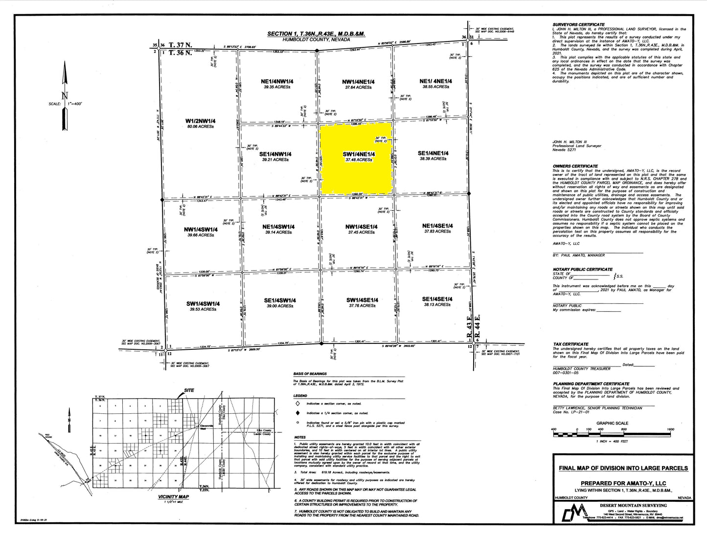 #L40064-1 37.48 Acres in Humboldt County, NV $19,995.00 ($253.46/Month)